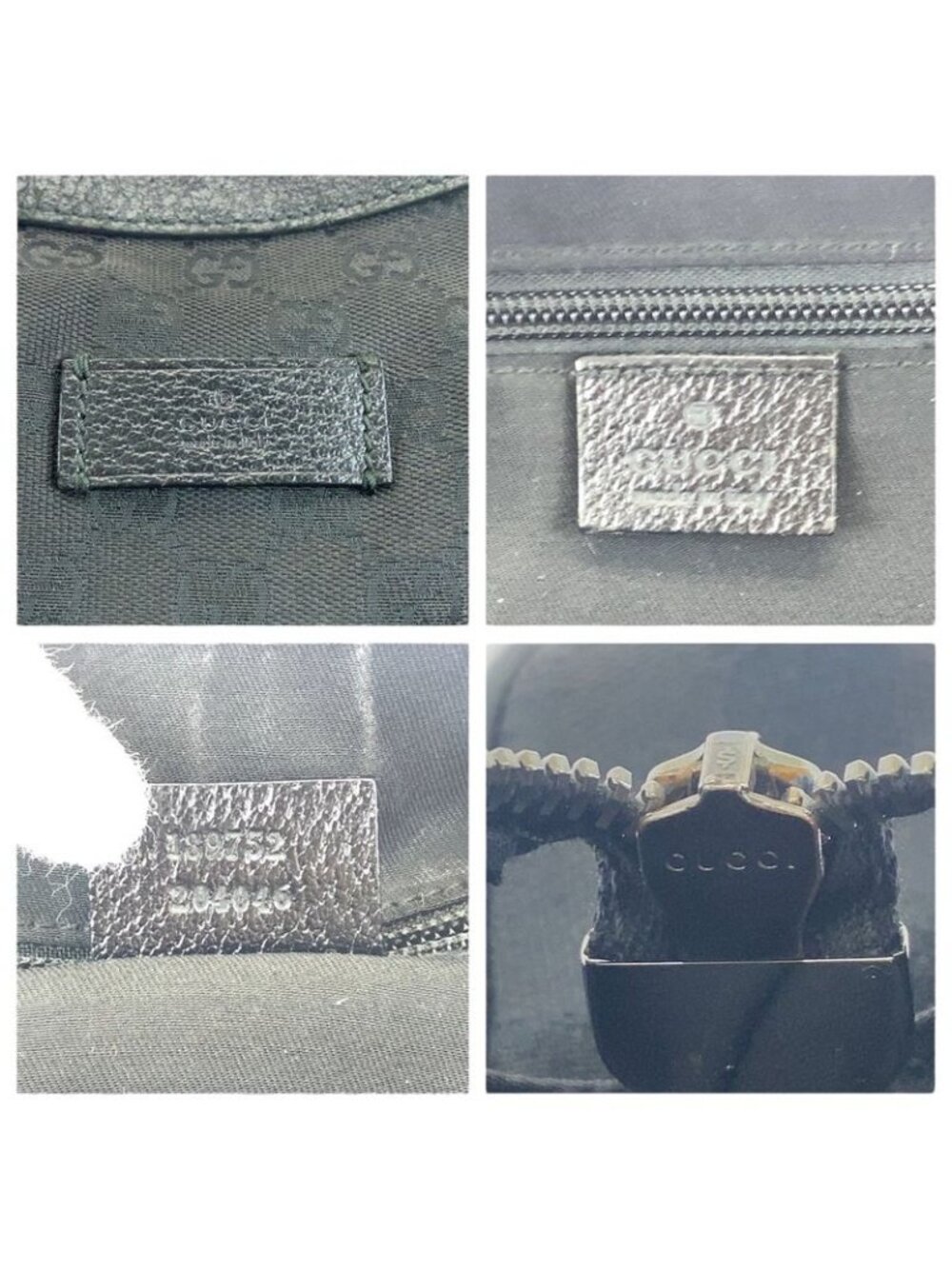 ★SOLD★ Gucci Black Silver GG Canvas Leather Crossbody Shoulder Bag - Picture 4 of 9